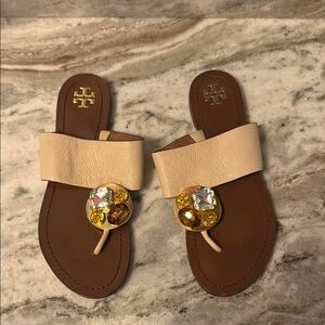 Tory Burch Patos Disk Slides Size 8